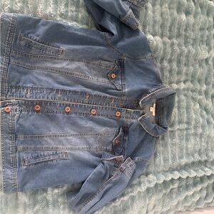 Style & Co. Girls Blue Denim Button-Front Jacket